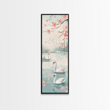 Load image into Gallery viewer, Swirling Butterflies in Japanese Style Tall Skinny Framed Canvas Print - Ukiyo-e Wall Art
