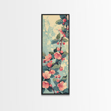 Load image into Gallery viewer, Japanese Style Frogs and Lotus Flowers Framed Canvas Print - Tall Skinny Ukiyo-e Wall Art
