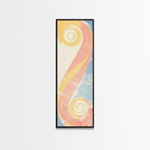 Load image into Gallery viewer, Abstract Patterns Swirling Japanese Design In Ukiyo-e Art On Framed Canvas Print Tall Skinny Wood Block Modern Wall Decor

