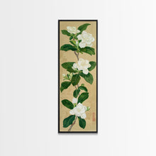 Load image into Gallery viewer, Magnolia Flowers On A Branch - Skinny Art Tall Art Framed Canvas Print Japanese Style Art Ukiyo-e Art
