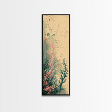 Cargar imagen en el visor de la galería, Tall Skinny Art Japanese Style Wood Block Print Abstract Seaweed In Soft Hues For Framed Canvas Print In Ukiyo-e Style

