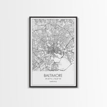 Carregar imagem no visualizador da galeria, Baltimore Street Map, Maryland Map, City Wall Art, Travel Print, Bedroom Print, Modern Art, Wall Art, Canvas Print, Canvas Wall Art
