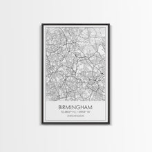 Carregar imagem no visualizador da galeria, Birmingham Street Map, United Kingdom Map, City Map Art, Modern Art, Wall Art, Canvas Print, Canvas Wall Art, Aviation Gift, Classroom Decor
