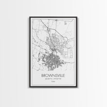 Carregar imagem no visualizador da galeria, Brownsville Street Map, Texas Map, City Map Art, Modern Art, Wall Art, Canvas Print, Canvas Wall Art, Dorm Décor, Graduation Gift,
