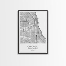 Cargar imagen en el visor de la galería, Chicago Street Map, Illinois Map, City Map Art, Modern Art, Wall Art, Canvas Print, Canvas Wall Art, Travel Wall Décor, Unique Wall Art

