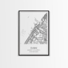 Load image into Gallery viewer, Dubai Street Map, UAE Map, City Map Art, Minimalist Art, Wall Art, Canvas Print, Aviation Gift, Travel Art, Office Décor, Unique Wall Art
