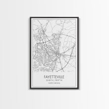 Carregar imagem no visualizador da galeria, Fayetteville Street Map, North Carolina Map, City Map Art, Minimalist Art, Wall Art, Canvas Print, Travel Wall Print, Wanderlust Gift
