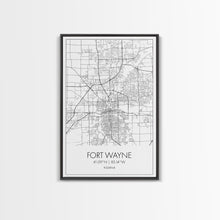Load image into Gallery viewer, Fort Wayne Street Map, Indiana Map, City Map Art, Minimalist Art, Wall Art, Canvas Print, Office Wall Décor, Gifts For Him, Travel Print
