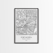 Load image into Gallery viewer, Fort Worth Street Map, Texas Map, City Map Art, Minimalist Art, Wall Art, Canvas Print, Travel Wall Art, Gifts For Women, Man Cave Décor
