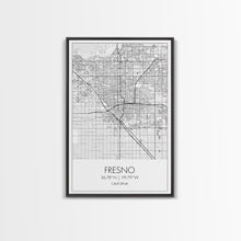 Carregar imagem no visualizador da galeria, Fresno Street Map, California Map, City Map Art, Minimalist Art, Wall Art, Canvas Print, Bar Wall Art, Teen Gift, Travel Wall Art,
