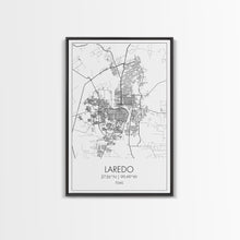 Load image into Gallery viewer, Laredo Street Map, Texas Map, City Map Art, Modern Wall Art, Wall Art, Canvas Print, City Wall Art, Wall Hanging, Gifts For Him, Travel Art
