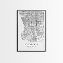 Load image into Gallery viewer, Long Beach Street Map, California Map, City Map Art, Modern Art, Wall Art, Canvas Print, Adventure Wall Art, Home Office Art, Gift For Him
