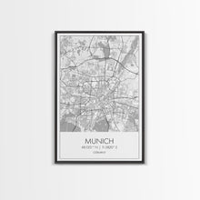 Load image into Gallery viewer, Munich Street Map, Germany Map, Europe City Map Art, Modern Art, Wall Art, Canvas Print, Dorm Wall Décor, Holiday Gift, Travel Wall Print
