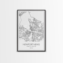 Load image into Gallery viewer, Newport News Street Map, Virginia Map, City Map Art, Modern Art, Wall Art, Canvas Print, Home Wall Décor, Girl Graduation Gift, Travel Art
