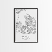 Load image into Gallery viewer, Norfolk Street Map, Virginia Map, City Map Art, Modern Art, Wall Art, Canvas Print, Bedroom Décor, College Student Gift, Travel Print
