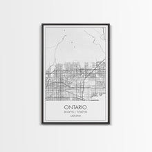 Load image into Gallery viewer, Ontario Street Map, California Map, City Map Art, Modern Art, Wall Art, Canvas Print, Bedroom Prints, Birthday Gift, Travel Wall Décor
