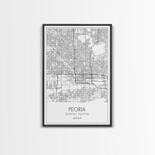 Load image into Gallery viewer, Peoria Street Map, Arizona Map, City Map Art, Minimalist Art, Wall Art, Canvas Print, Living Room Wall Art, Travel Gifts For Men, Travel Art
