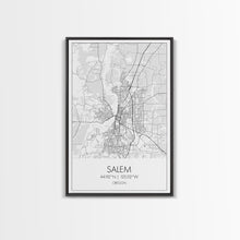 Load image into Gallery viewer, Salem Street Map, Oregon Map, City Map Art, Minimalist Art, Wall Art, Canvas Print, Dorm Room Décor, Graduation Gift, Travel Wall Print
