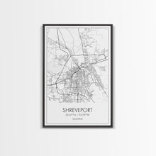 Load image into Gallery viewer, Shreveport Street Map, Louisiana Map, City Map Print, Minimalist Art, Wall Art, Canvas Print, Wall Decoration, Aviation Gift, Travel Décor
