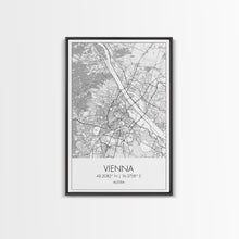 Load image into Gallery viewer, Vienna Street Map, Austria Map, City Map Print, Modern Wall Art, Wall Art, Canvas Print, Black And White, Unique Wedding Gift, Travel Art
