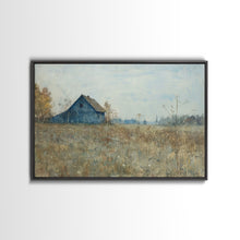 Carregar imagem no visualizador da galeria, Beautiful Folk Art Canvas, Primitive / Rustic Wall Art, Old Barn Original Art Painting, Kitchen Or Living Room Rustic Decor
