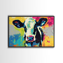 Load image into Gallery viewer, Cow Wall Art, Cow Print, Cow Wallhanging, Farmhouse Decor, Country Western Decor, Cow Lover Gift, Framed Canvas Print Or Metal Art Print
