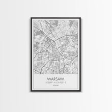 Load image into Gallery viewer, Warsaw Street Map, Poland Map, Europe City Map Print, Minimalist Art, Wall Art, Canvas Print, Living Room Wall Art, Friends Gift, Travel Art
