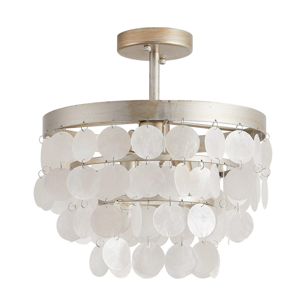 2-Light Shell LED Semi Flush Mount Ceiling Light