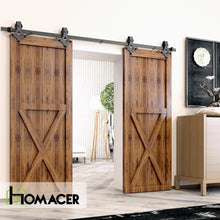 Load image into Gallery viewer, Non-Bypass Sliding Barn Door Hardware Kit - Diamond Design Roller
