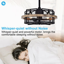 Cargar imagen en el visor de la galería, 20&quot; Industrial Downrod Mount Fandelier Ceiling Fan with Lighting and Remote Control
