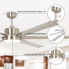 Load image into Gallery viewer, 65 Inch Freda DC Motor Modern Downrod Ceiling Fan with LED Light and Remote Control
