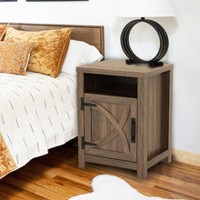 Load image into Gallery viewer, 18&quot; Solid Wood Farmhouse Nightstand for Bedroom in Brown or Grey or White
