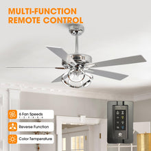 Carregar imagem no visualizador da galeria, 52&quot; Zelda Modern DC Motor Downrod Mount Reversible Ceiling Fan with Lighting and Remote Control
