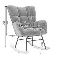 Load image into Gallery viewer, 050-Teddy Fabric Rocking Gilder Nursery Chair For Living Room Indoor,Caramel
