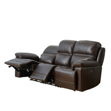 Load image into Gallery viewer, Timo Top Grain Leather Power Reclining Sofa Adjustable Headrest Cross Stitching All Seat With Dual Power
