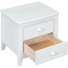 Cargar imagen en el visor de la galería, 3-Pieces Bedroom Sets,Full Size Wood Platform Bed and Two Nightstands-White
