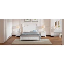 Cargar imagen en el visor de la galería, 3-Pieces Bedroom Sets,Full Size Wood Platform Bed and Two Nightstands-White
