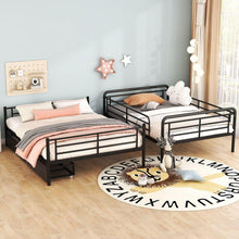 Load image into Gallery viewer, Full XL Over Queen Metal Bunk Bed with 2 Drawers, Black
