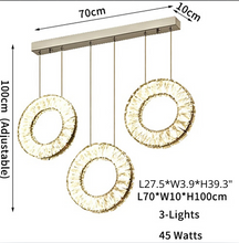Load image into Gallery viewer, 3 Lights - Hanging LED crystal lamp for staircase, lobby, living space, stairwell
