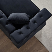 Carregar imagem no visualizador da galeria, 3-seater + 2-seater Combination Sofa Tufted Couch with Rolled Arms and Nailhead for Living Room, Bedroom, Office, Apartment, four pillows

