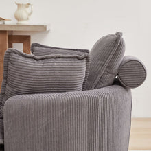 Load image into Gallery viewer, 38&quot;W Oversized Swivel Chair with moon storage ottoman for Living Room, Modern Accent Round Loveseat Circle Swivel Barrel Chairs for Bedroom Cuddle Sofa Chair Lounger Armchair, 4 Pillows,CORDUROY
