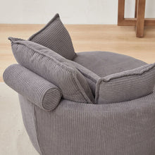 Load image into Gallery viewer, 38&quot;W Oversized Swivel Chair with moon storage ottoman for Living Room, Modern Accent Round Loveseat Circle Swivel Barrel Chairs for Bedroom Cuddle Sofa Chair Lounger Armchair, 4 Pillows,CORDUROY
