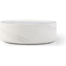 Carregar imagem no visualizador da galeria, 35.43&quot; Round coffeee table, Marble table, Simple Modern Center Cocktail Table, Sturdy Fiberglass table for Living Room, No Need Assembly,WHITE
