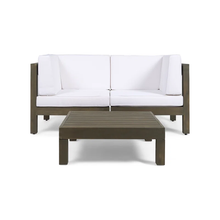 Load image into Gallery viewer, OANA 3-Piece LOVE SEAT SET WITH COFFEE TABLE, WHITE
