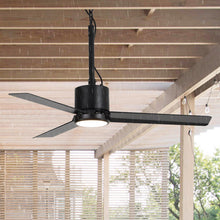 Load image into Gallery viewer, 42 Inch Rhine Indoor/Wet Outdoor IP65 Black Anywhere Waterproof Ceiling Fan with LED Light and Convenient Hanging Hook
