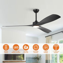 Carregar imagem no visualizador da galeria, 60 Inch Alexi DC Motor Modern Downrod Ceiling Fan with LED Light

