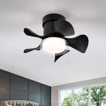 Carregar imagem no visualizador da galeria, 21&quot; Matte Black Ceiling Fans with Lights Quiet DC Motor &amp; Remote
