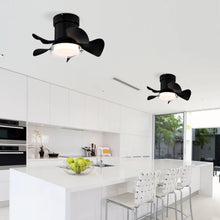 Carregar imagem no visualizador da galeria, 21&quot; Matte Black Ceiling Fans with Lights Quiet DC Motor &amp; Remote
