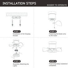 Carregar imagem no visualizador da galeria, 21&quot; Matte Black Ceiling Fans with Lights Quiet DC Motor &amp; Remote
