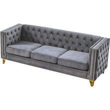 Cargar imagen en el visor de la galería, 3-seater + 2-seater Combination sofa.GREY VELVET
